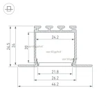 Профиль PLS-LOCK-H25-FM-2000 ANOD (Алюминий) 016447 Arlight