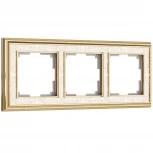 Рамка на 3 поста (золото/белый) W0031429 (a051322)