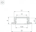 Профиль LINE-2308-F-2000 WHITE (Arlight, Алюминий) 044237