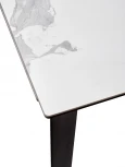 Стол CREMONA 140 MATTE STATUARIO Белый мрамор матовый, керамика/ черный каркас М-City