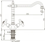 Смеситель Paini Liberty 17F3570BKM для кухонной мойки