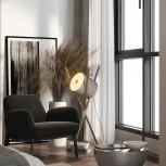 Торшер на треноге Loft It Bobbin 10245F White (220V, выключатель)