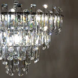 Подвесная люстра каскадная большая Rosie 3511/02 LM-8 Divinare (220V, хрусталь, на цепи)