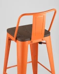 Стул полубарный Stool Group TOLIX WOOD со спинкой оранжевый глянцевый УТ000001860