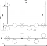 Подвесной светильник Freya Gatsby FR5232PL-06B (220V, на тросе, шарики, молекулы)