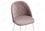 Стул Woodville на металлокаркасе Зест микровелюр розовый / белый глянец 464197