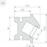 Профиль SL-BEVEL-H12-F13-2000 ANOD (Arlight, Алюминий) 043748