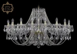 Подвесная большая люстра Art Classic 11.21 11.21.18.400.Gd.Sp (220V, хрусталь, на цепи, подсвечник, свеча)
