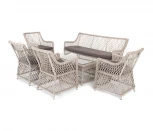 Лаунж-зона из искусственного ротанга на 6 персоны, цвет бежевый 4SIS Асти AS2C4JT-6-SET beige