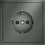 Розетка с заземлением и шторками (титан) Voltum S70 VLS040206