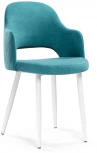 Стул Woodville на металлокаркасе Гутрид ромбы сзади бирюзовый / белый 507227