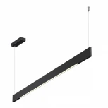 Подвесной линейный светильник Novotech Iter 359546 черный диммир. со сменой цв.темпер. (пульт ДУ/прилож. Smart Life) LED 12/24W 220V 3000-5700К (регулировка яркости, умный дом - Алиса, Tuya Smart, Smart Life, на тросе)