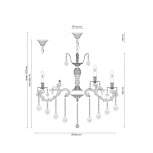 Подвесная большая люстра Lucia Tucci Barletta 122.10.5 antique (220V, на цепи, подсвечник, свеча)