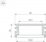 Профиль FLOOR60-H26-3000 ANOD (Arlight, Алюминий) 046413