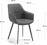 Обеденный стул La Forma (ex Julia Grup) Amira (Серый/ Пена,Фанера,Сталь)