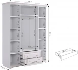 Белла Шкаф 4-створчатый Mebelson (ЛДСП,МДФ,ПВХ/Белый) арт.SMB-18.1651