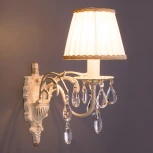 Бра Eurosvet 3637 3637/1 белый с золотом / прозрачный хрусталь (220V, хрусталь Strotskis, подвески)