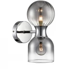 Бра Lumion Tauna 8114/2W хром/дымчатый, металл/стекло G9 30W + E14 40W 220V