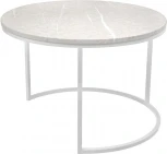 Набор кофейных столиков Bradex Home Tango бежевый мрамор с белыми ножками, 2шт (RF 0611)