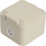 Розетка с заземлением и защитной крышкой (слоновая кость) Stekker Брест 49058