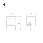 Прожектор светодиодный уличный ALT-BLOCK-S65x65-5W Warm3000 (GR, 3 deg, 230V) (Arlight, IP66 Металл) 052367