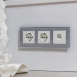 Рамка на 3 поста Favorit (серый,стекло) Werkel W0031115 (a050963)