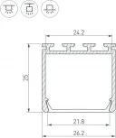 Профиль PLS-LOCK-H25-3000 ANOD (Arlight, Алюминий) 044846