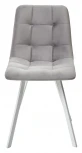 Стул CHILLI-Q SQUARE светло-серый #26, велюр / белый каркас, 4 шт./1 к