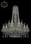 Подвесная большая люстра Art Classic 11.12 11.12.12+6.240.h-82.Gd.Sp (220V, хрусталь, на цепи, подсвечник, свеча)