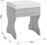 Виктория-1 Пуф Mebelson (ЛДСП,ПВХ,Экокожа/Светлое дерево) арт.SPV-1.06.2552
