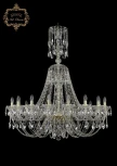 Подвесная большая люстра Art Classic 11.21 11.21.18.400.XL-128.Gd.Sp (220V, хрусталь, на цепи, подсвечник, свеча)