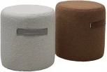 Пуф для гостиной HARTA NINI-01 Белый, teddy / TKS-07 серый, экокожа M-City 629M04977