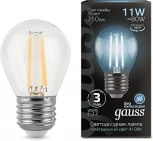 Лампочка светодиодная филаментная Gauss Filament 105802211 Шар 11W 830lm 4100К Е27 LED