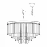 Подвесная люстра ярусная каскадная Citilux Мартин CL332141 (220V, хрусталь, на цепи)