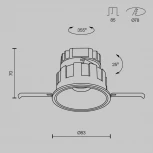 Встраиваемый светильник под гипсокартон Wise 3000K 10W Maytoni DL057-10W3K-B (LED, 220V, круглые)