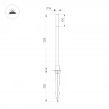Ландшафтный светильник наземный KT-CANNA-L500-1W Warm3000 (DG, 110 deg, 24V) (Arlight, IP65 Металл) 034161