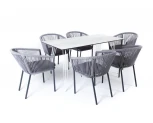 Обеденная группа на 6 персон, цвет светло-серый с темным каркасом 4SIS Милан Indoor-4SiS-2419 light