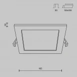Встраиваемый светильник Stockton 3000-6000K 1x12Вт 110° IP 44 LED Maytoni Technical DL020-6-L12W