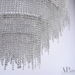 Подвесная люстра каскадная хрустальная светодиодная APL LED Sicilia SH02.93.4D.B.Ni.4000 (220V, на тросе)