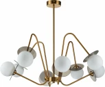 Люстра потолочная на штанге Jazz V000166 (11020/8R Brass) (220V, шар)