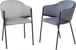 Стул M-City ДИЛЛ, цвет H-09 Светло-серый, велюр / черный каркас
