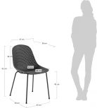 Обеденный стул La Forma (ex Julia Grup) Quinby (Серый/ Металл,Пластик,Полипропилен,Сталь)