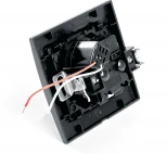 Розетка с заземлением, шторками и USB (черный) Stekker Эрна 39480