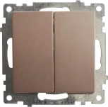 Выключатель двухклавишный (шампань) Stekker Катрин 39592