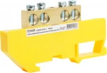 Шина заземления на изоляторе на DIN-рейку 4 вывода (желтый) Stekker 49551