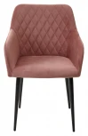 Стул M-City BRANDY-X РОЗОВЫЙ #15, велюр / черный каркас