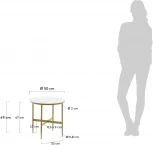 Журнальный стол La Forma (ex Julia Grup) Elisenda (Золотой,Белый/ Сталь,Стекло)