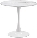 Стол деревянный Woodville Тулип 90х73 мрамор белый / белый 530834