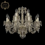 Подвесная люстра Art Classic 11.24 11.24.8+4.200.Gd.V0300.R801 (220V, хрусталь, на цепи, подсвечник, свеча)