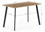 Стол Notta Тринити Лофт 120 25 мм дуб вотан / черный матовый 489614